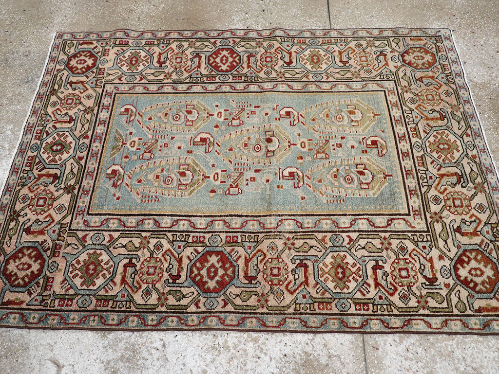 Vintage Persian Malayer Throw Rug, No.32800 - Galerie Shabab