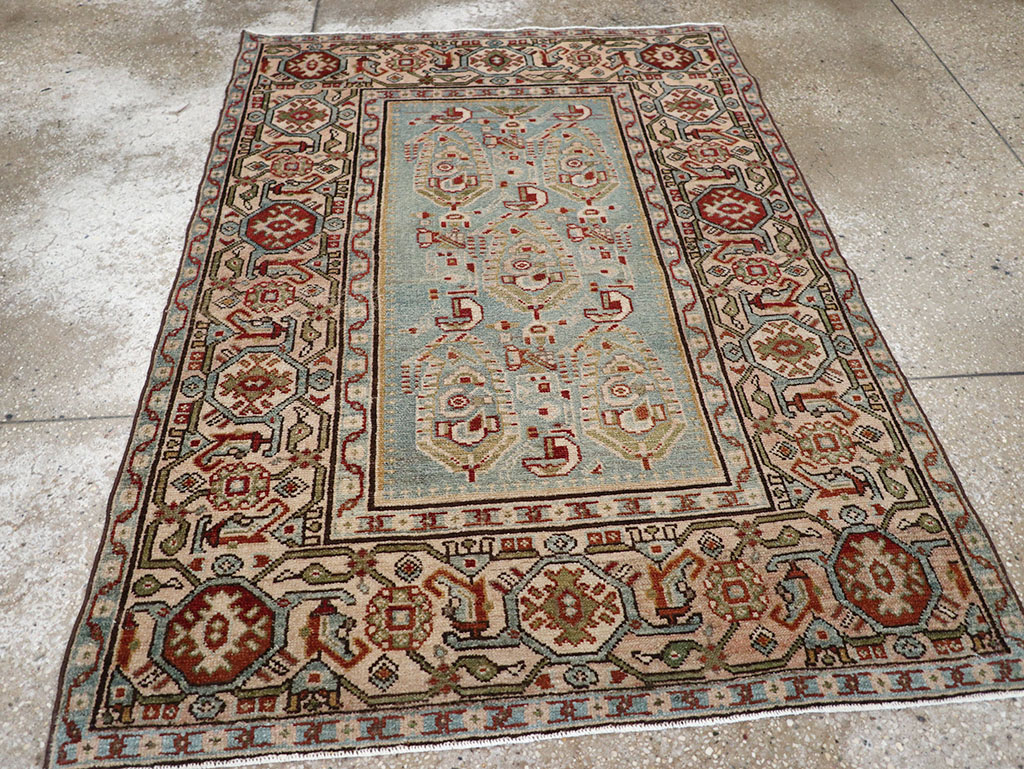 Vintage Persian Malayer Throw Rug, No.32800 - Galerie Shabab