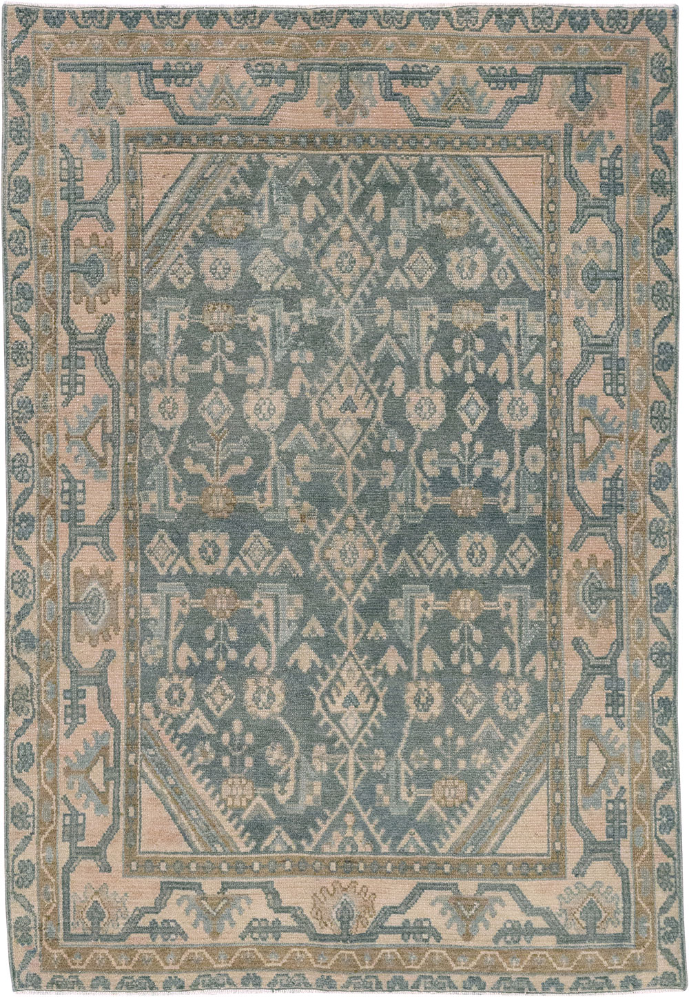 Vintage Persian Malayer Throw Rug, No.32804 - Galerie Shabab