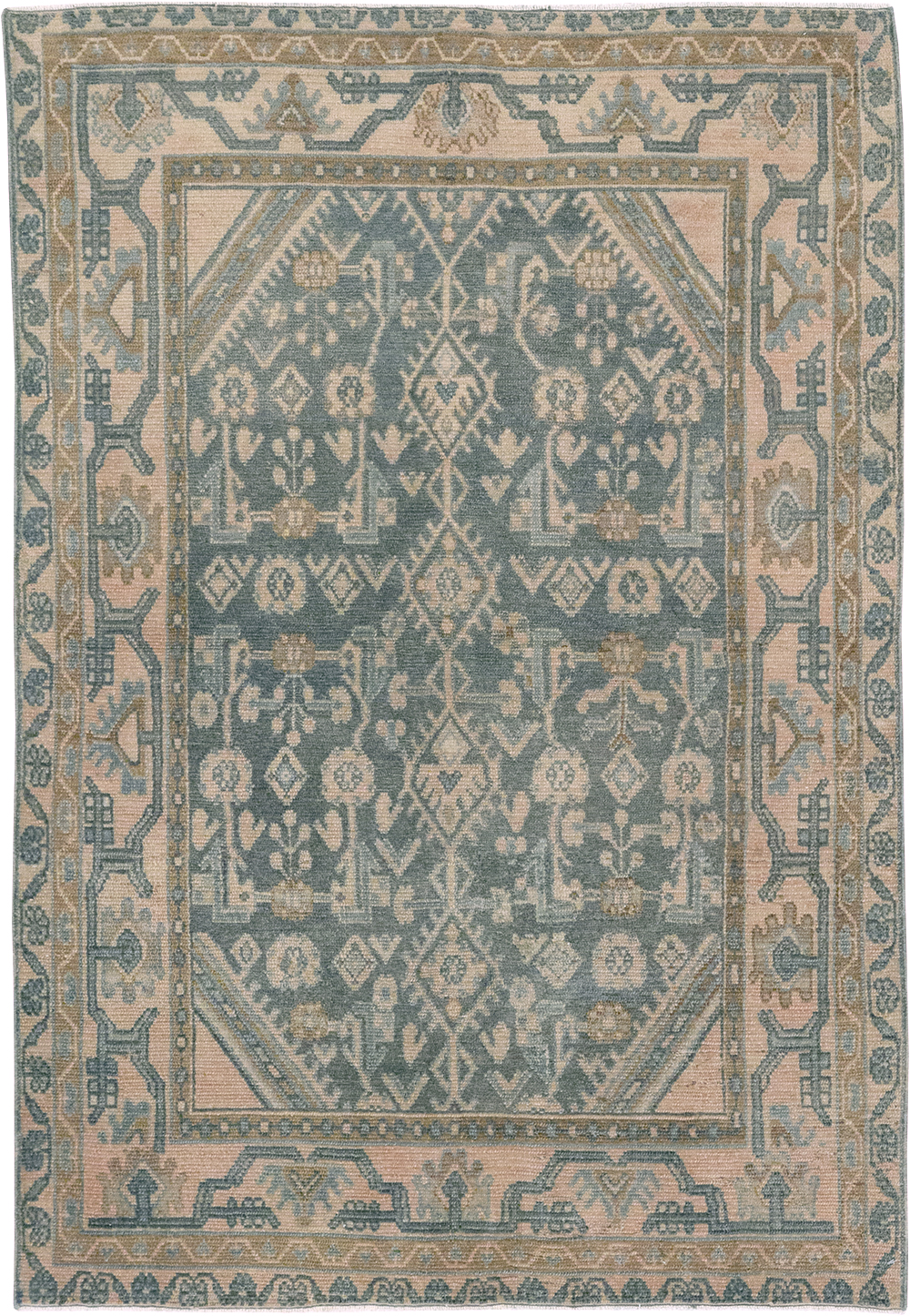 Vintage Persian Malayer Throw Rug, No.32804 - Galerie Shabab