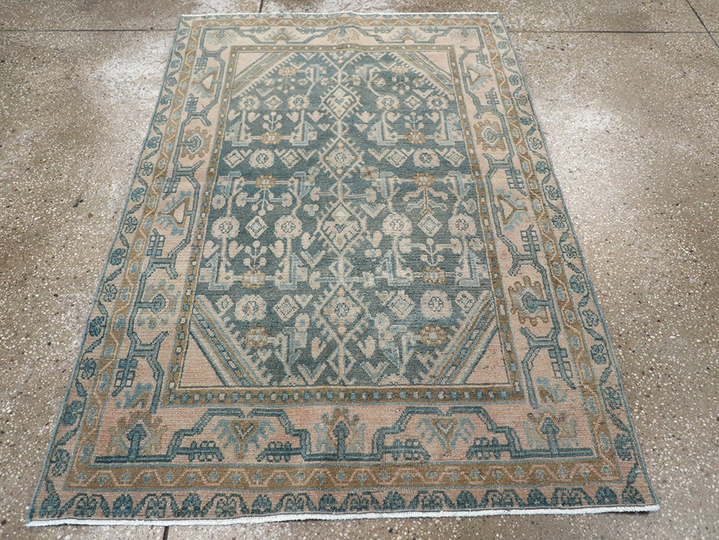 Vintage Persian Malayer Throw Rug, No.32804 - Galerie Shabab