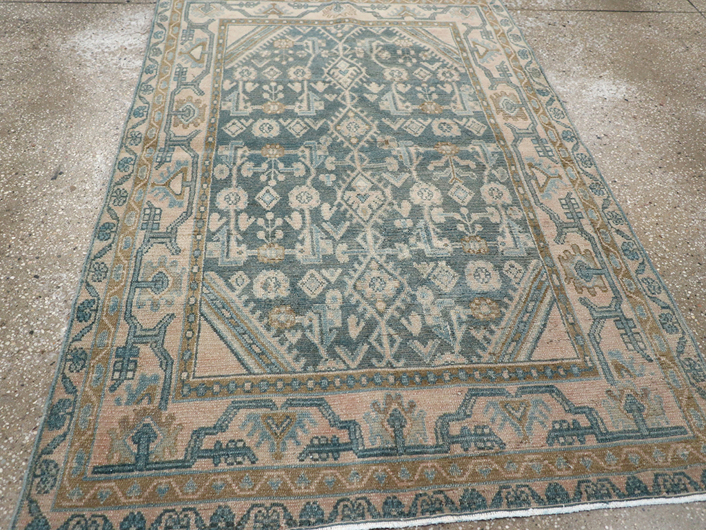 Vintage Persian Malayer Throw Rug, No.32804 - Galerie Shabab
