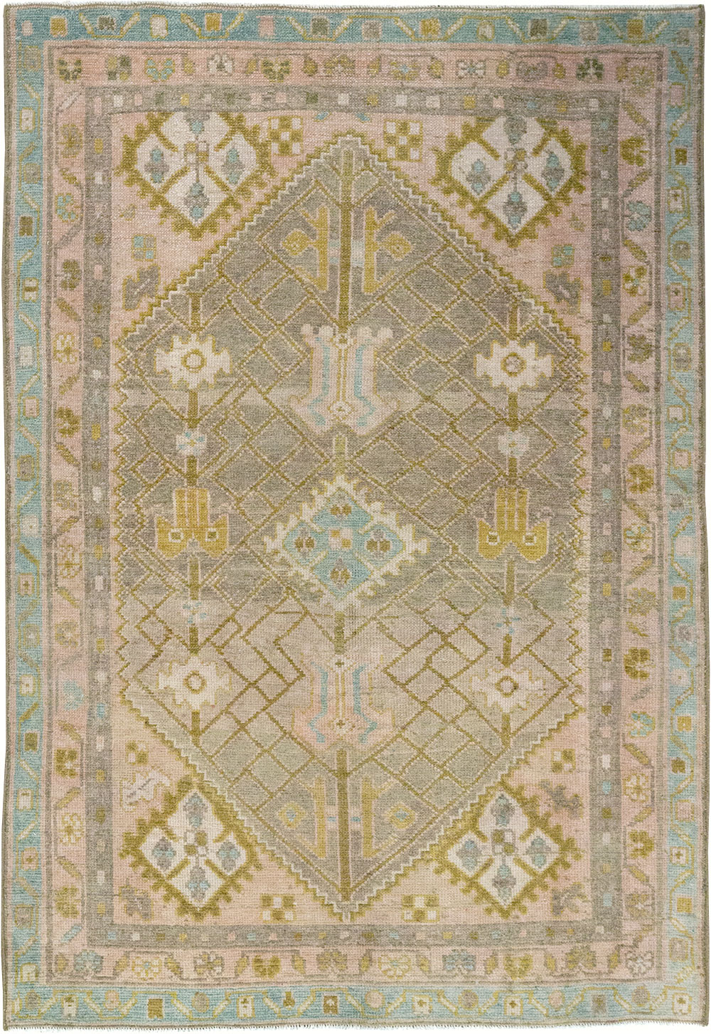 Vintage Persian Malayer Throw Rug, No.32805 - Galerie Shabab