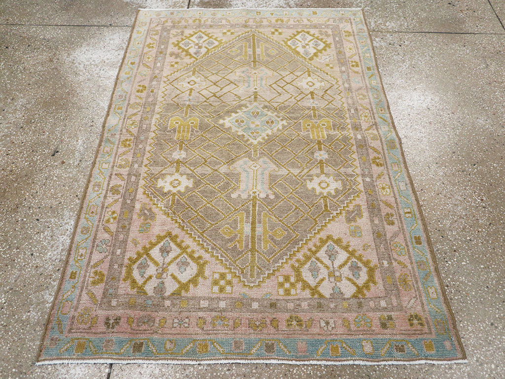 Vintage Persian Malayer Throw Rug, No.32805 - Galerie Shabab