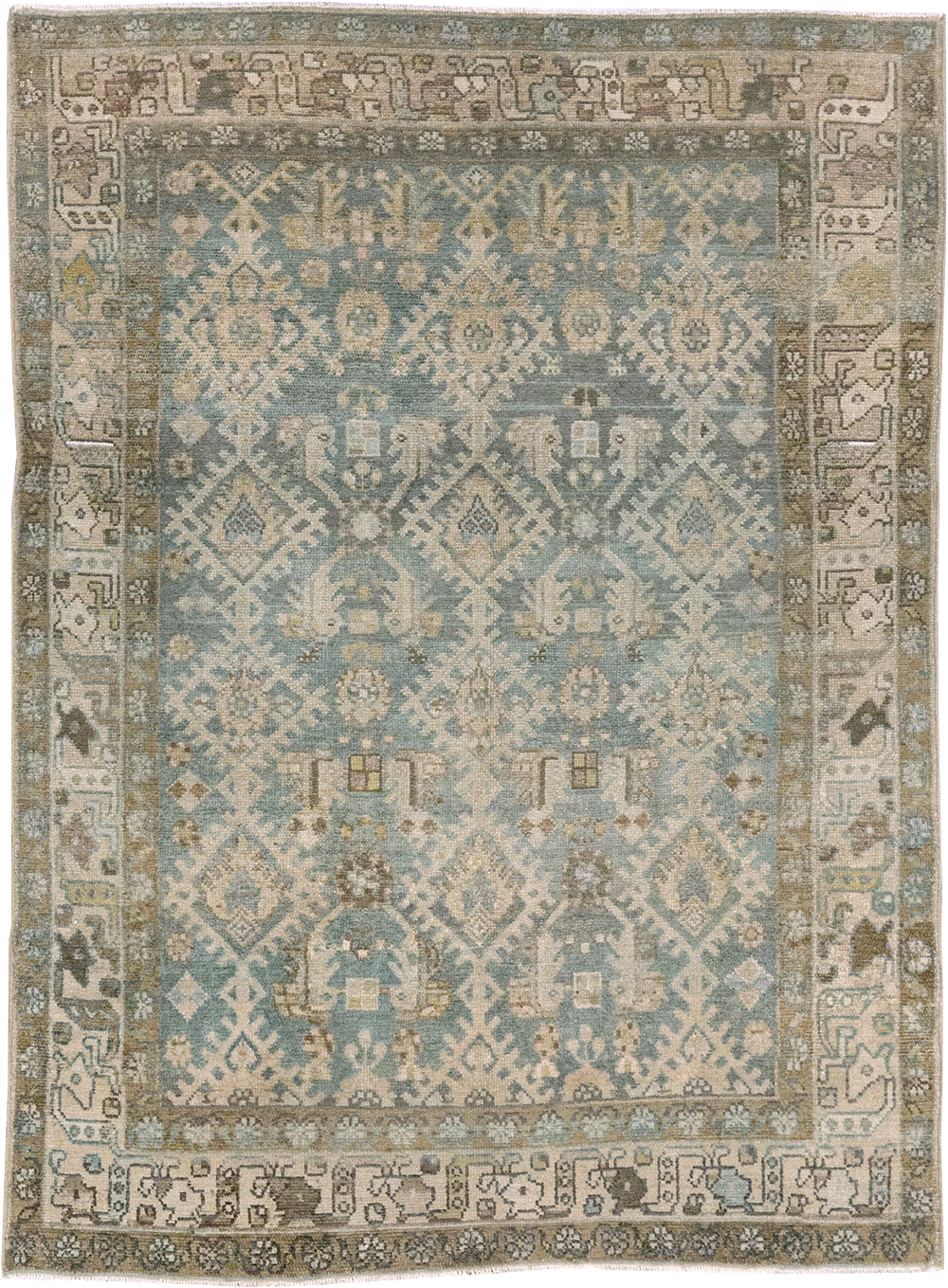 Vintage Persian Malayer Throw Rug, No.32806 - Galerie Shabab