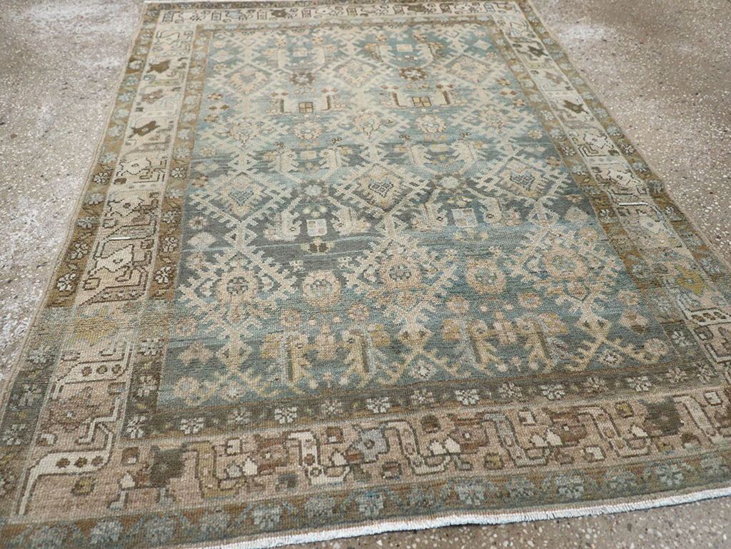 Vintage Persian Malayer Throw Rug, No.32806 - Galerie Shabab
