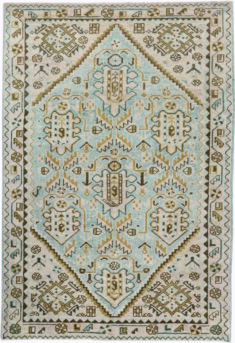 Vintage Persian Malayer Throw Rug, No.32807 - Galerie Shabab