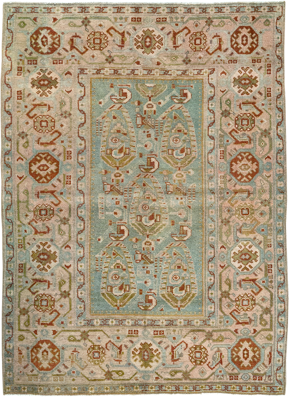 Vintage Persian Malayer Throw Rug, No.32809 - Galerie Shabab