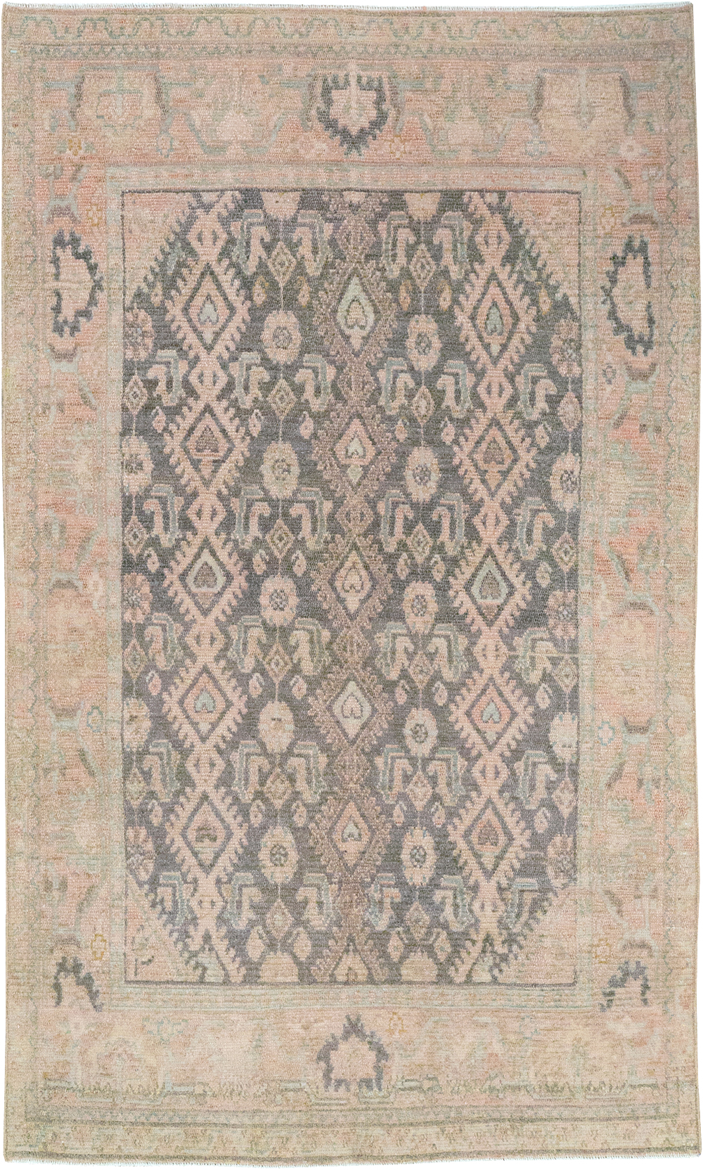Vintage Persian Malayer Throw Rug, No.32810 - Galerie Shabab