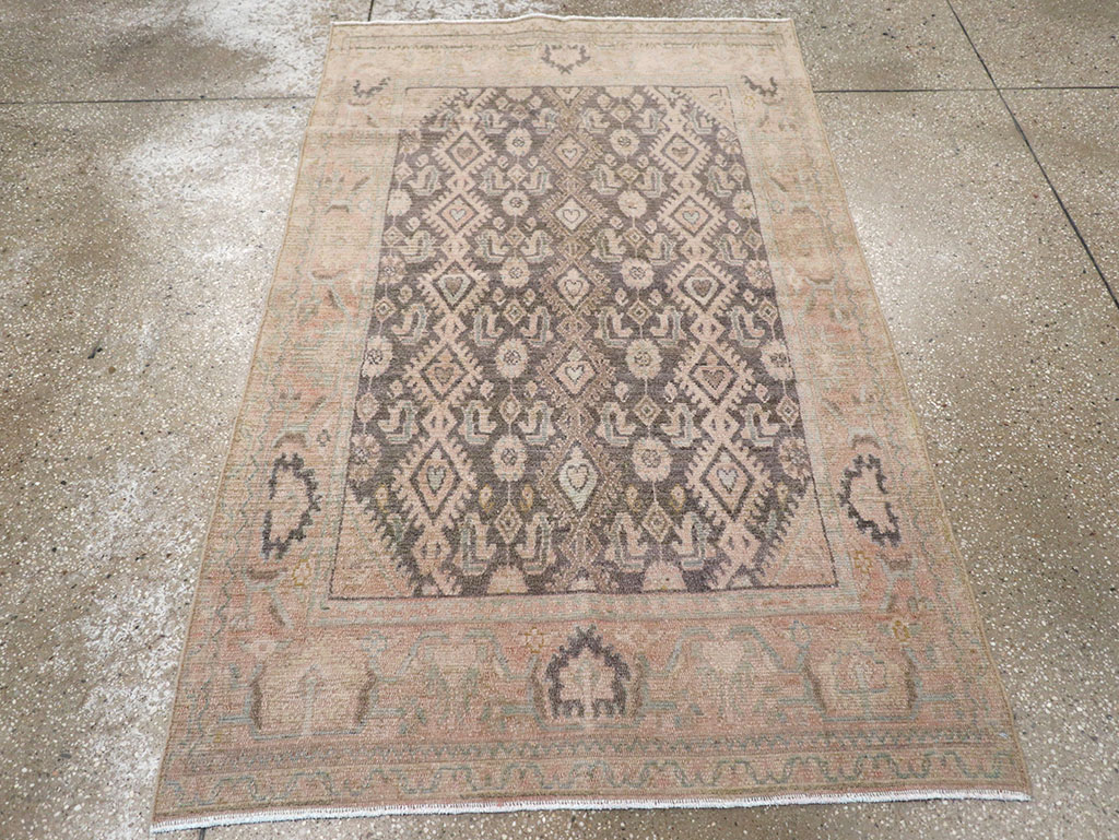 Vintage Persian Malayer Throw Rug, No.32810 - Galerie Shabab