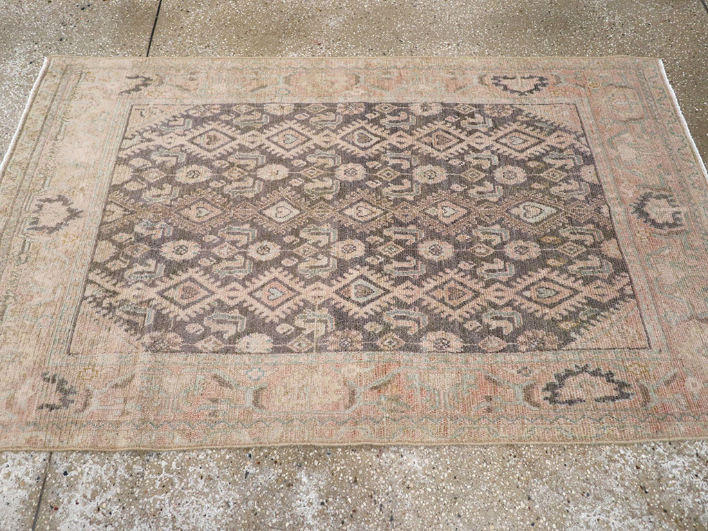 Vintage Persian Malayer Throw Rug, No.32810 - Galerie Shabab
