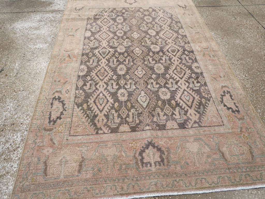 Vintage Persian Malayer Throw Rug, No.32810 - Galerie Shabab