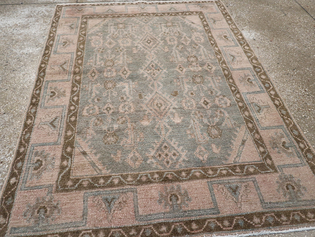 Vintage Persian Malayer Throw Rug, No.32811 - Galerie Shabab