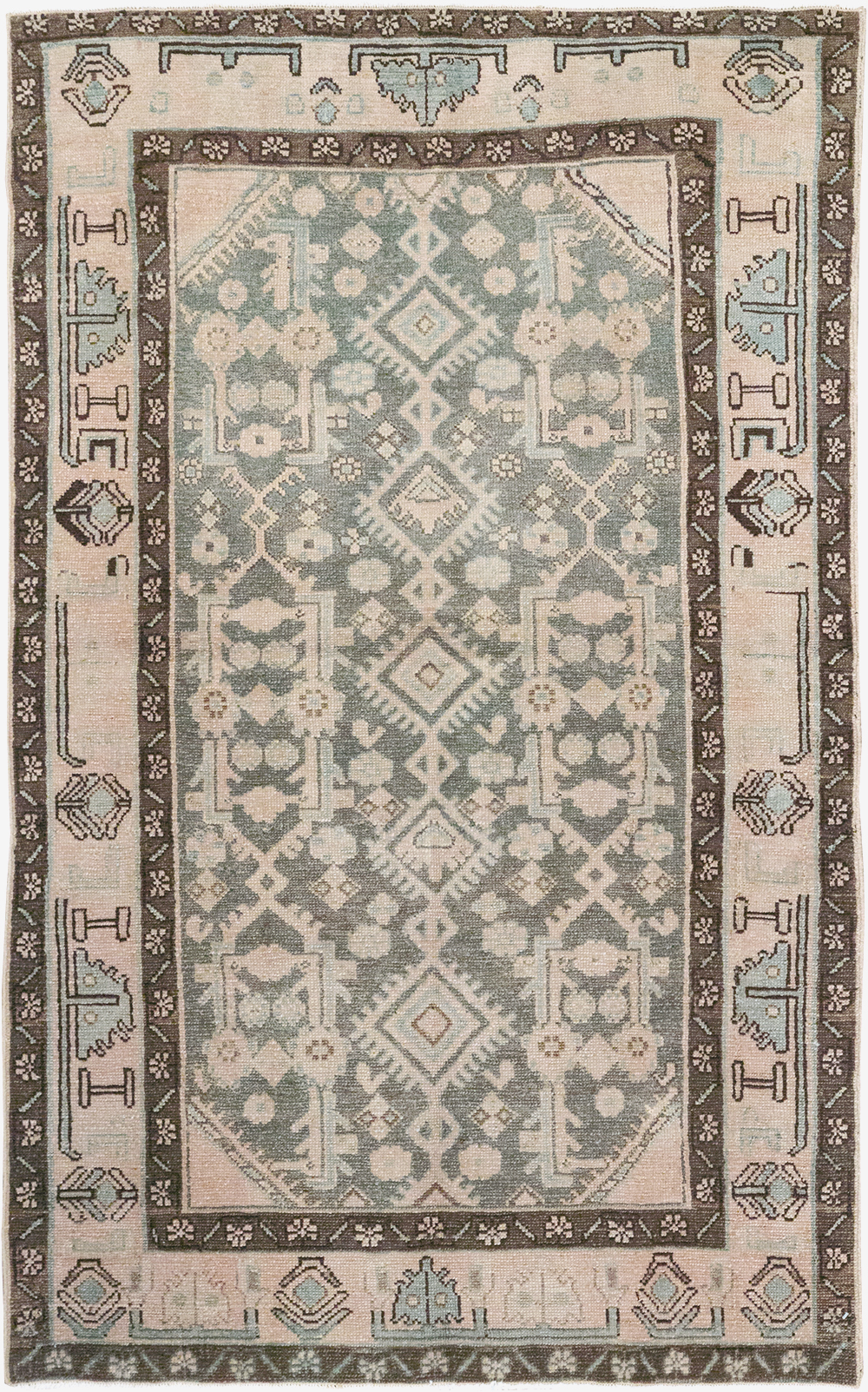 Vintage Persian Malayer Throw Rug, No.32813 - Galerie Shabab