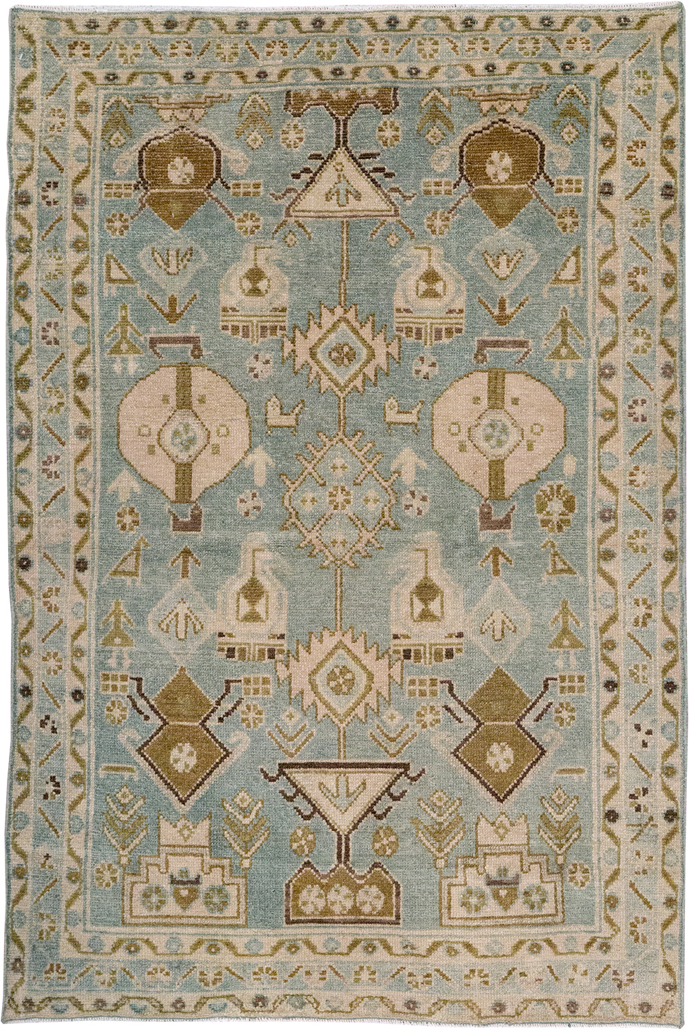 Vintage Persian Malayer Throw Rug, No.32815 - Galerie Shabab
