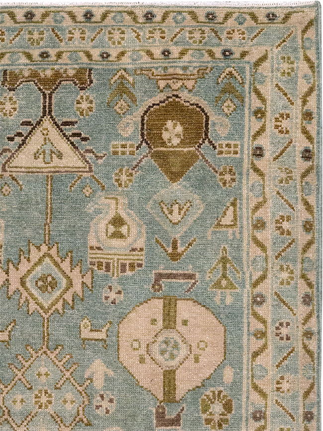 Vintage Persian Malayer Throw Rug, No.32815 - Galerie Shabab