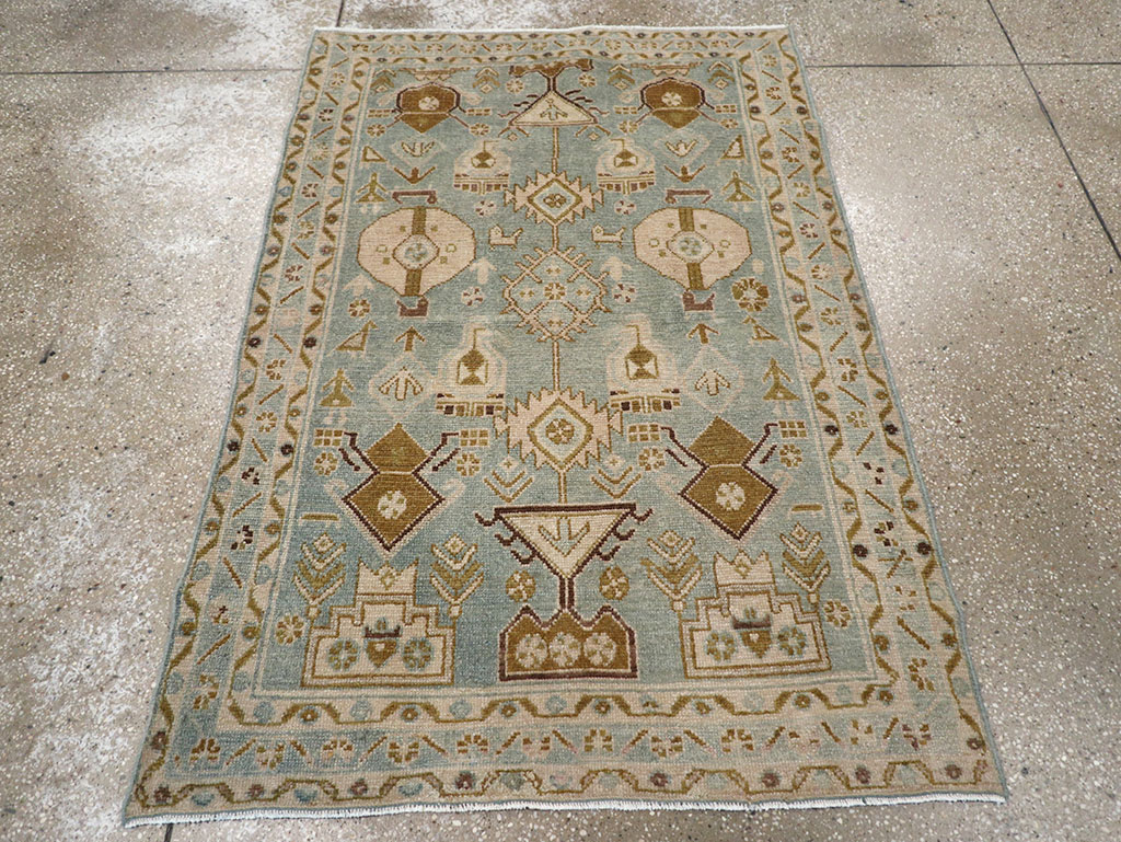 Vintage Persian Malayer Throw Rug, No.32815 - Galerie Shabab