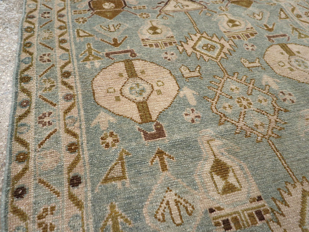 Vintage Persian Malayer Throw Rug, No.32815 - Galerie Shabab