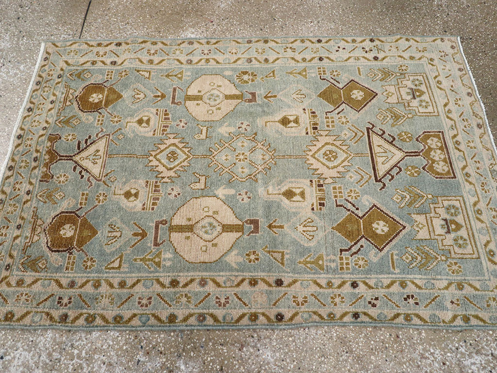 Vintage Persian Malayer Throw Rug, No.32815 - Galerie Shabab
