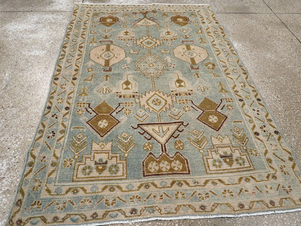 Vintage Persian Malayer Throw Rug, No.32815 - Galerie Shabab