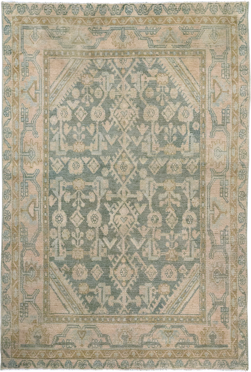 Vintage Persian Malayer Throw Rug, No.32816 - Galerie Shabab