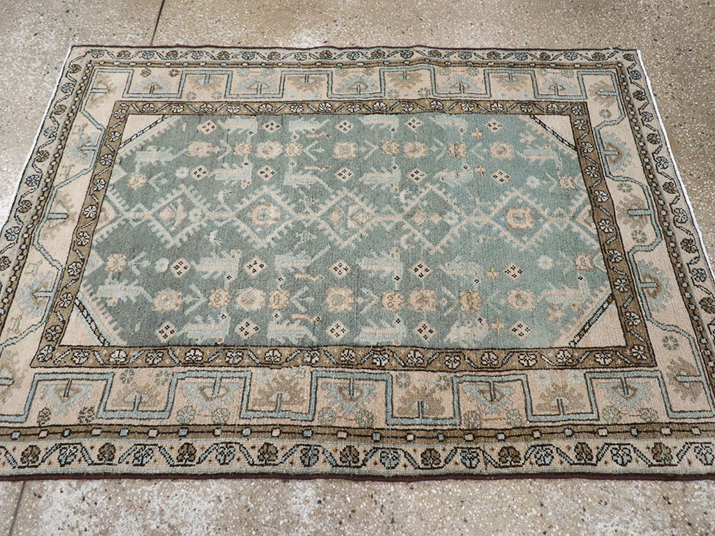 Vintage Persian Malayer Throw Rug, No.32817 - Galerie Shabab