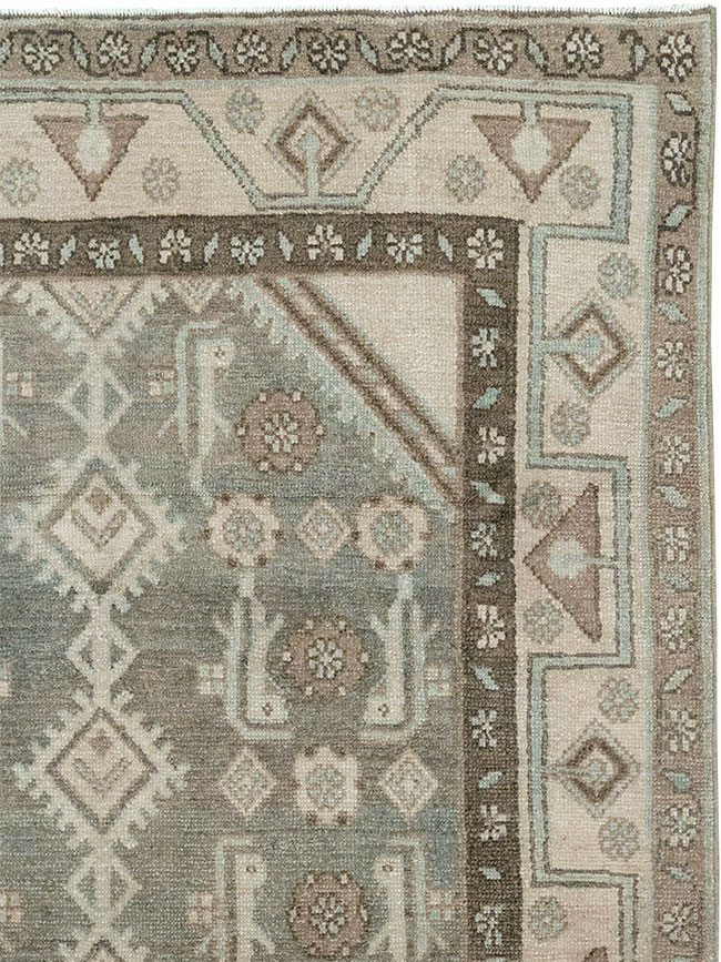 Vintage Persian Malayer Throw Rug, No.32819 - Galerie Shabab