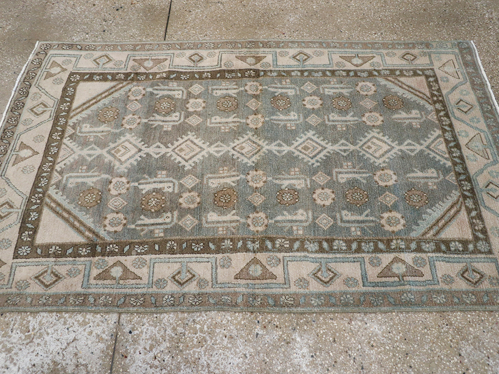 Vintage Persian Malayer Throw Rug, No.32819 - Galerie Shabab