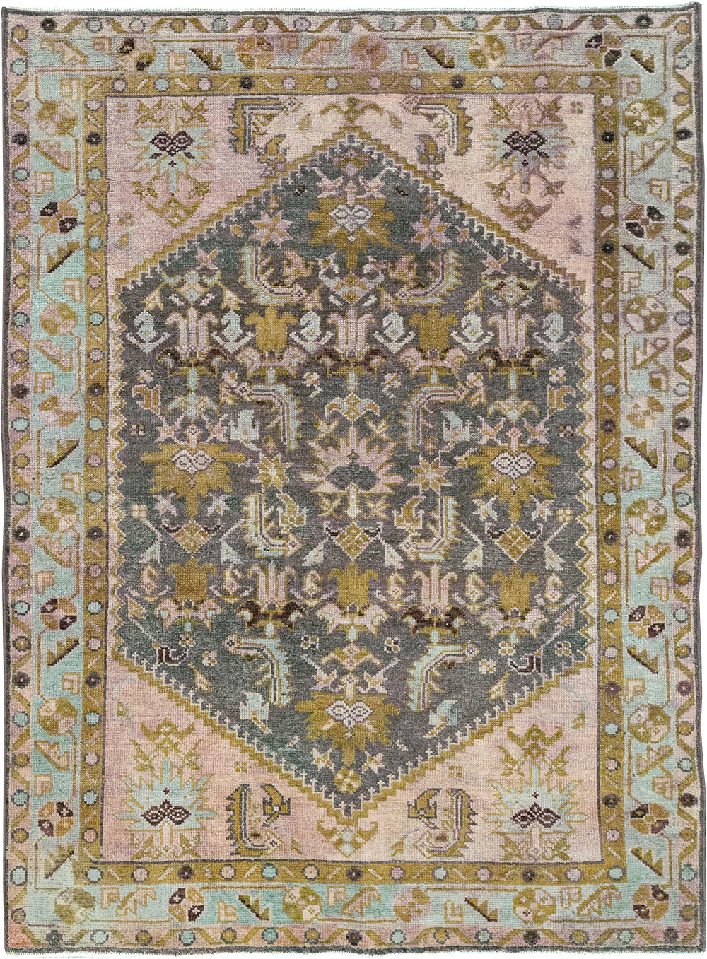 Vintage Persian Malayer Throw Rug, No.32825 - Galerie Shabab