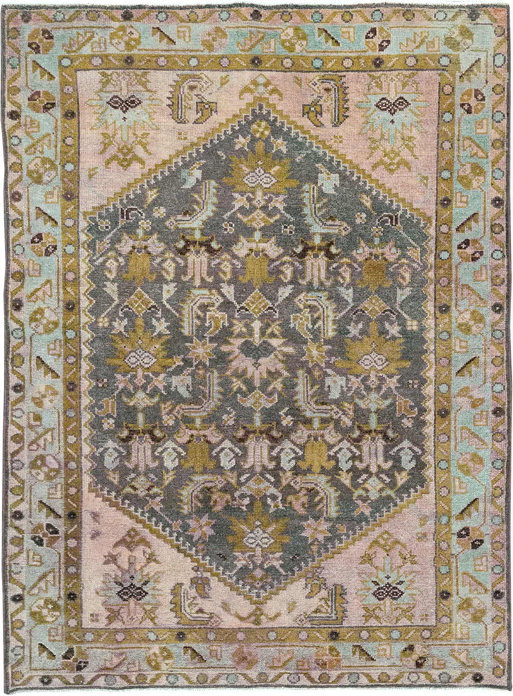 Vintage Persian Malayer Throw Rug, No.32825 - Galerie Shabab