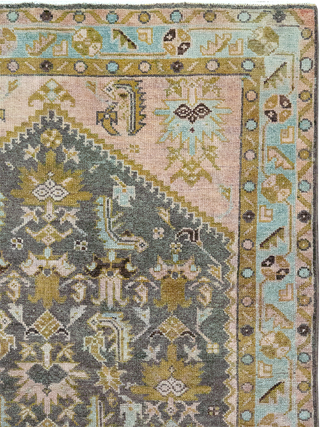 Vintage Persian Malayer Throw Rug, No.32825 - Galerie Shabab