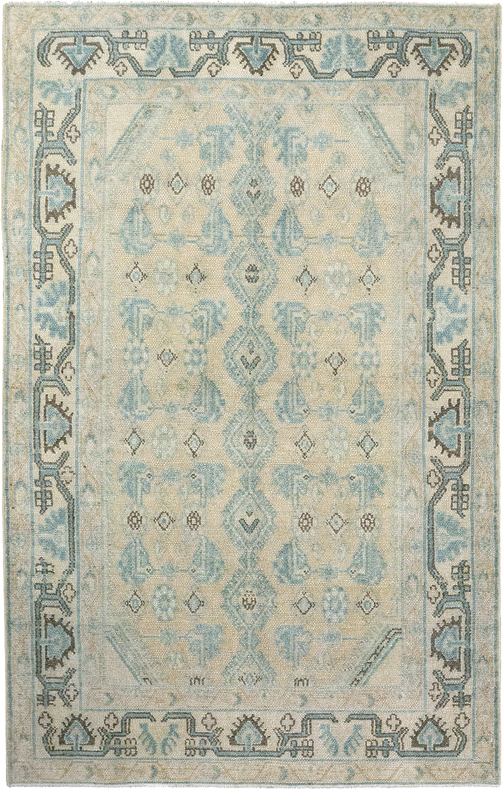 Vintage Persian Malayer Throw Rug, No.32828 - Galerie Shabab