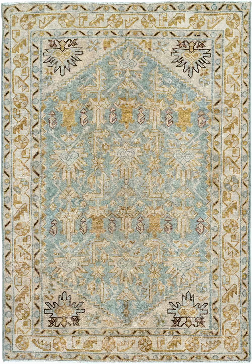 Vintage Persian Malayer Throw Rug, No.32830 - Galerie Shabab