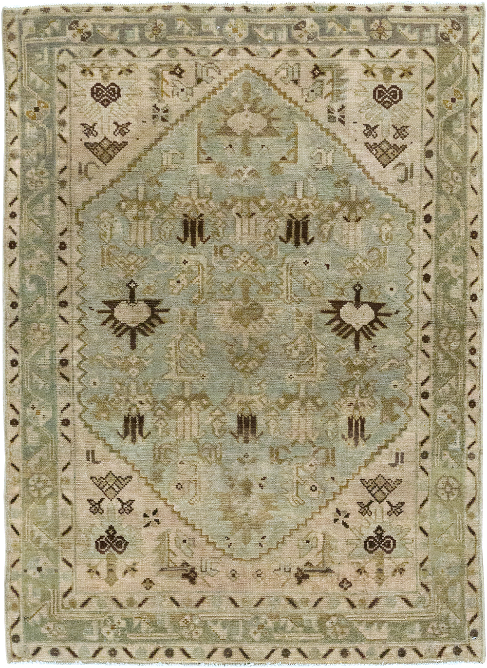 Vintage Persian Malayer Throw Rug, No.32832 - Galerie Shabab
