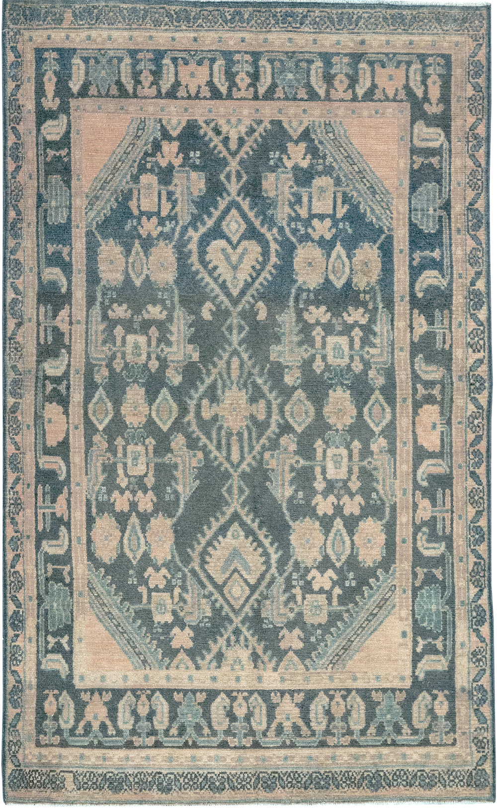 Vintage Persian Malayer Throw Rug, No.32835 - Galerie Shabab