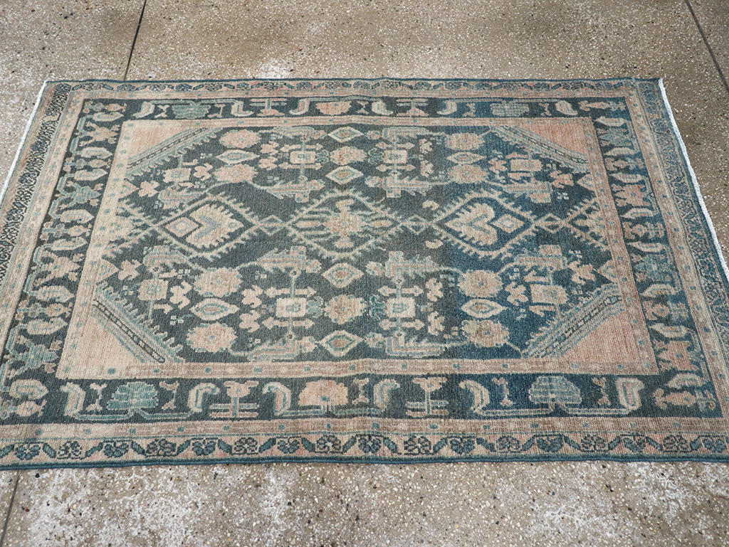 Vintage Persian Malayer Throw Rug, No.32835 - Galerie Shabab