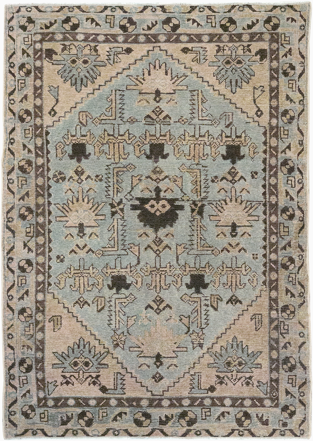 Vintage Persian Malayer Throw Rug, No.32836 - Galerie Shabab