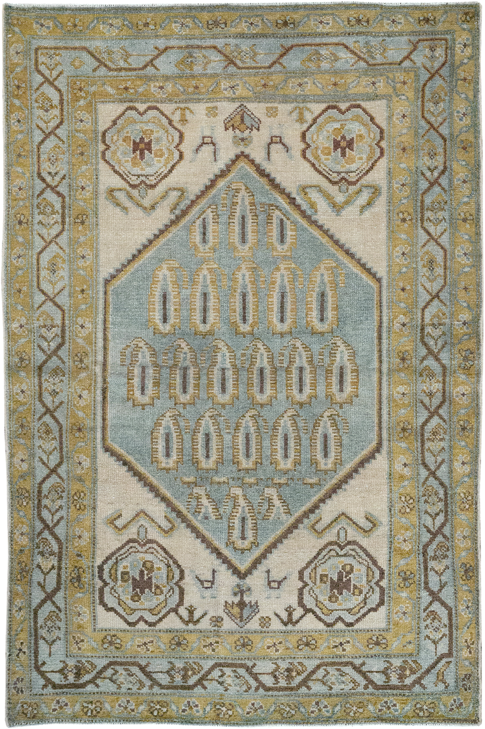 Vintage Persian Malayer Throw Rug, No.32840 - Galerie Shabab
