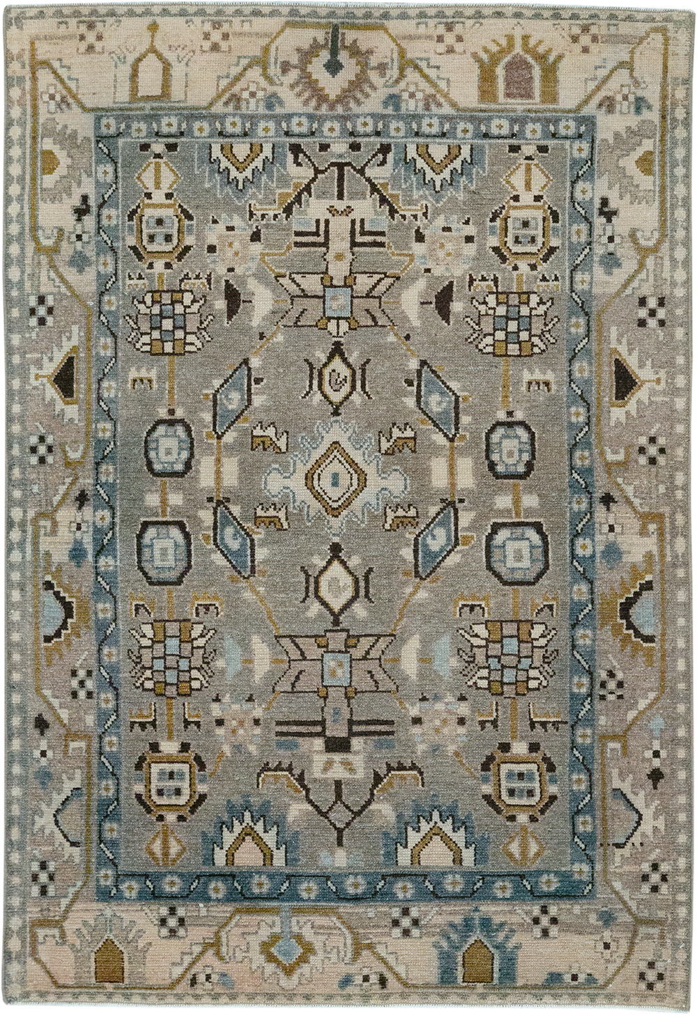 Vintage Persian Malayer Throw Rug, No.32841 - Galerie Shabab