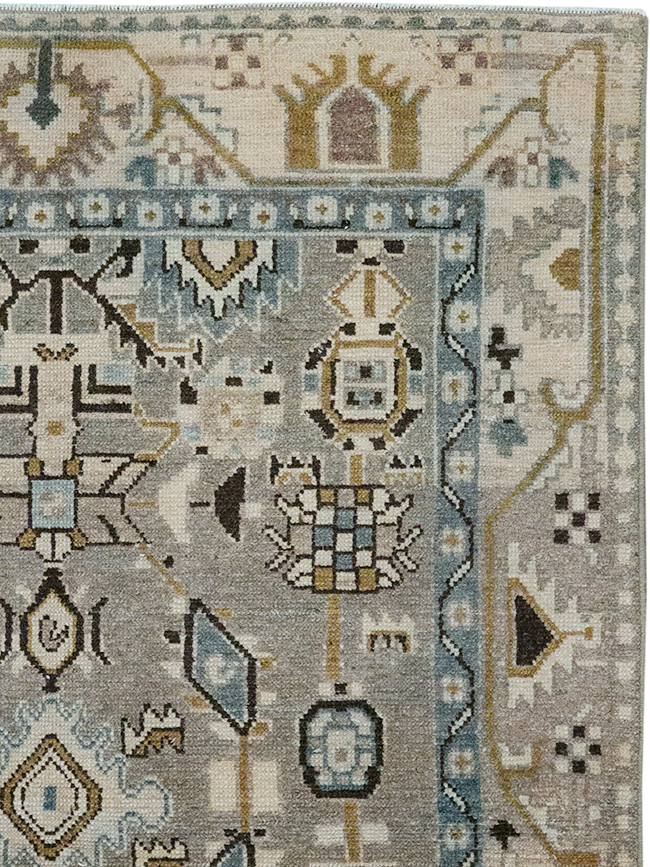 Vintage Persian Malayer Throw Rug, No.32841 - Galerie Shabab