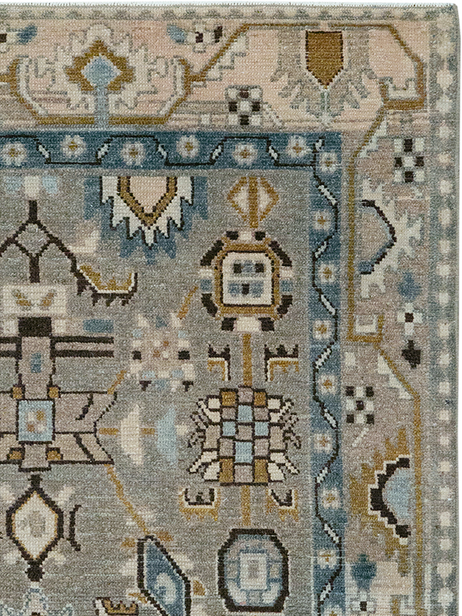 Vintage Persian Malayer Throw Rug, No.32841 - Galerie Shabab