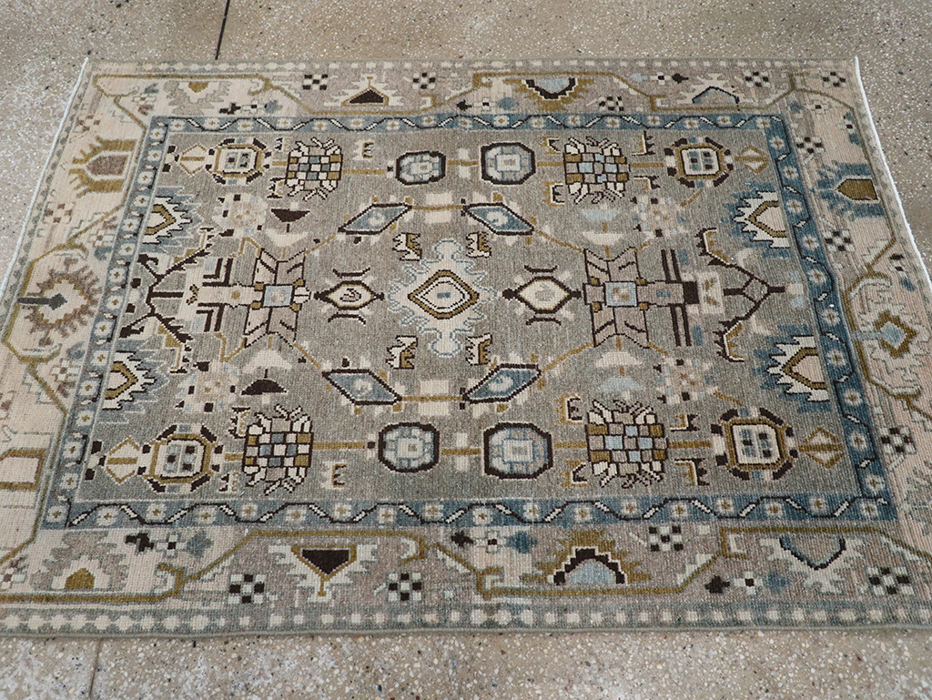 Vintage Persian Malayer Throw Rug, No.32841 - Galerie Shabab