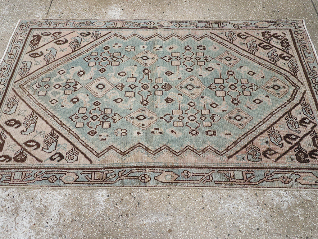 Vintage Persian Malayer Throw Rug, No.32842 - Galerie Shabab