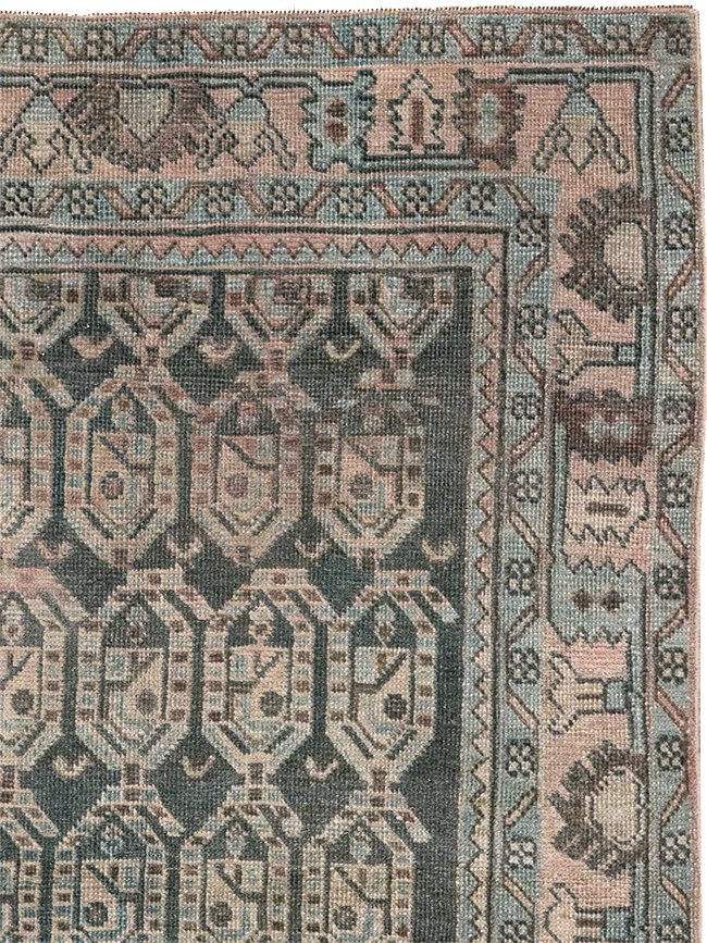Vintage Persian Malayer Throw Rug, No.32843 - Galerie Shabab