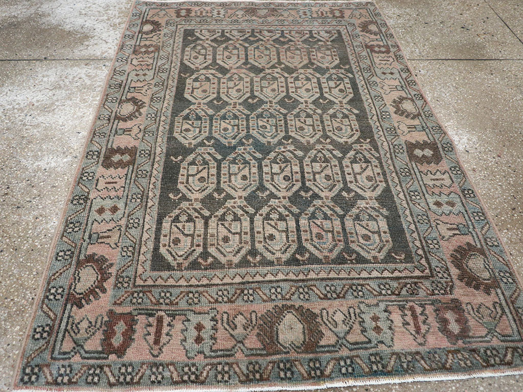 Vintage Persian Malayer Throw Rug, No.32843 - Galerie Shabab
