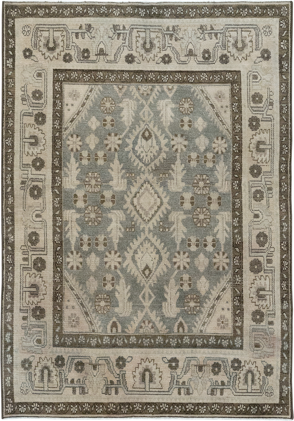 Vintage Persian Malayer Throw Rug, No.32845 - Galerie Shabab