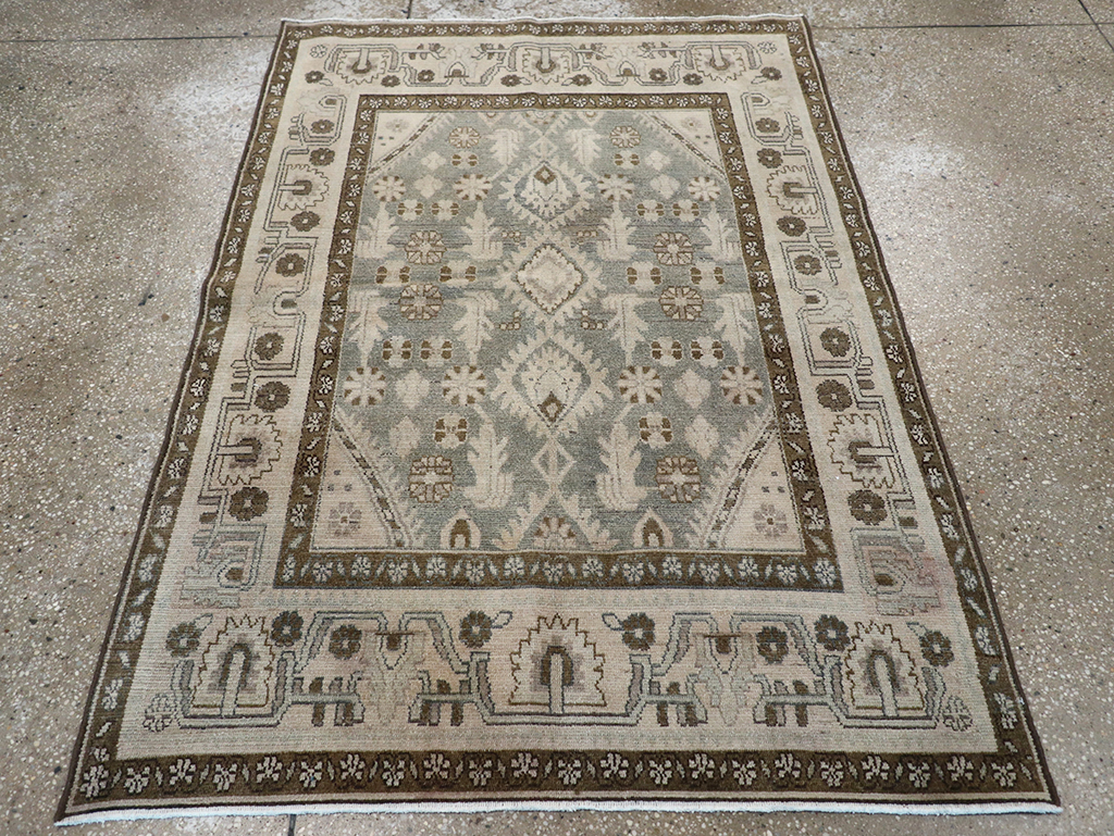 Vintage Persian Malayer Throw Rug, No.32845 - Galerie Shabab