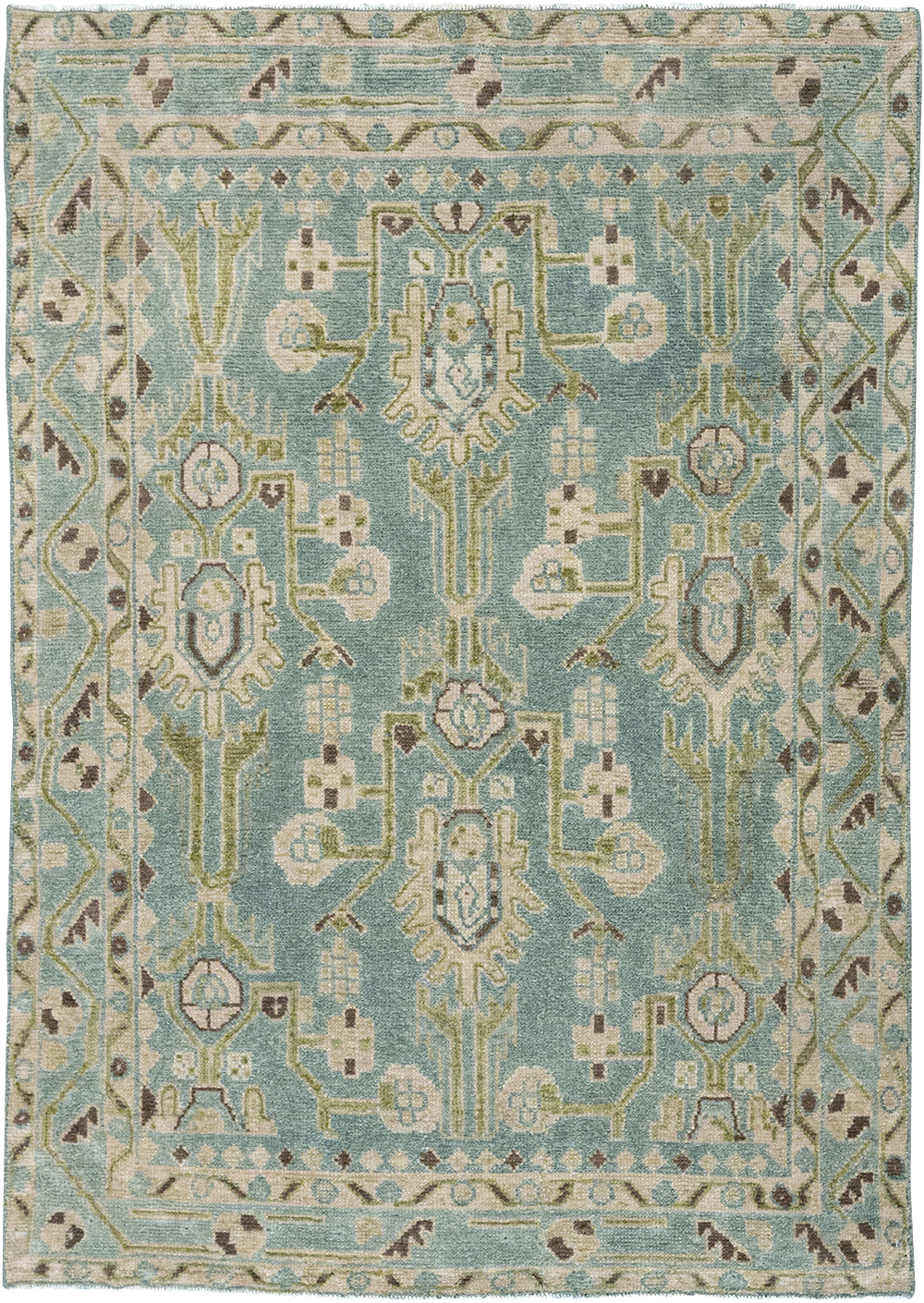 Vintage Persian Malayer Throw Rug, No.32848 - Galerie Shabab