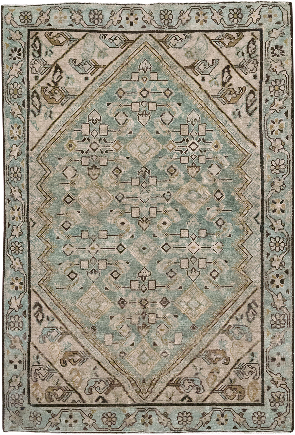 Vintage Persian Malayer Throw Rug, No.32853 - Galerie Shabab