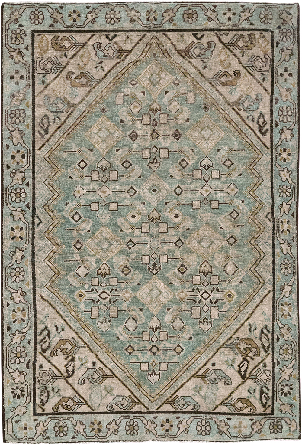 Vintage Persian Malayer Throw Rug, No.32853 - Galerie Shabab